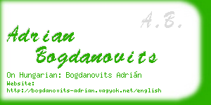 adrian bogdanovits business card
